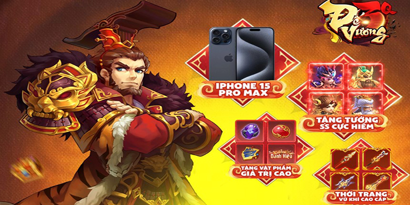 Game đấu tướng chiến thuật Đế Vương 3Q Mobile tổ chức đua Top đoạt IPhone 15 Pro Max