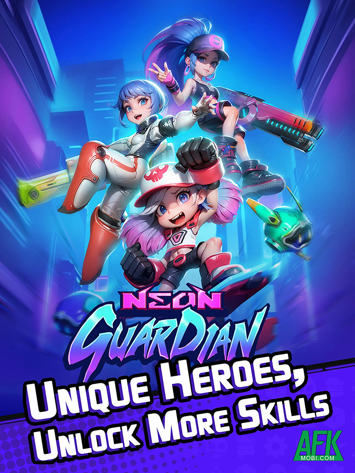 Chiến đấu chống lại bọn quái vật người máy trong game hành động Neon Guardian Afkmobi-neonguardian-4