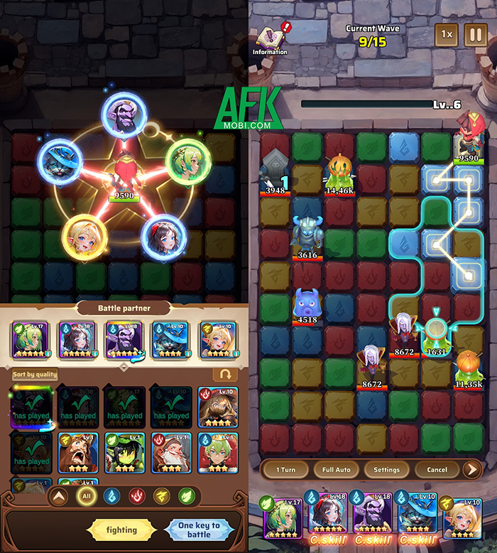 Bảo vệ lục địa trước cuộc xâm lược của Quỷ vương trong game Puzzle Hero 1