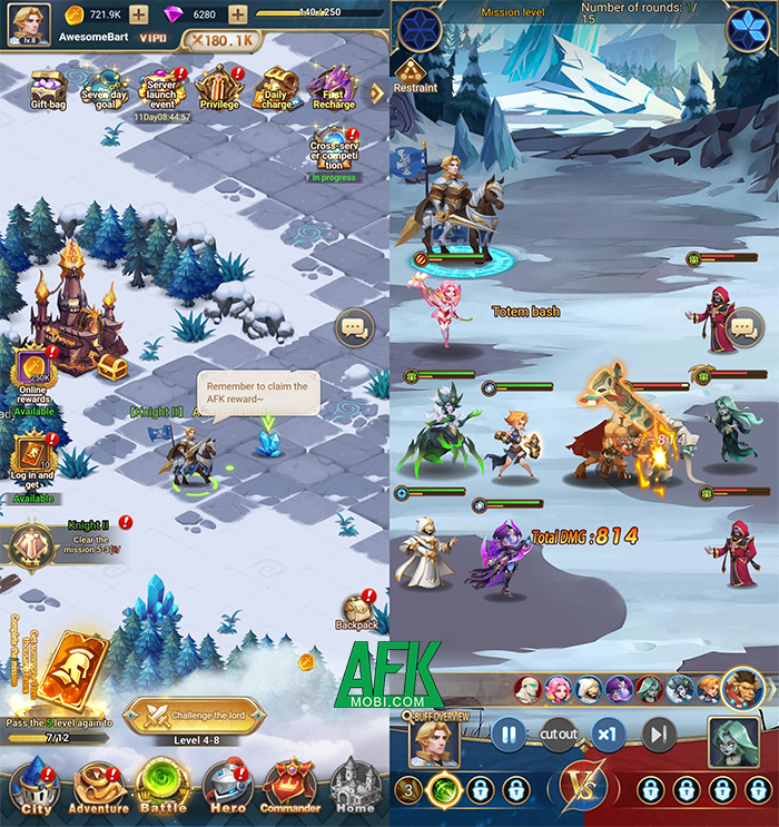 Heroes of Awakened Magic game nhập vai chiến thuật thẻ tướng nhàn rỗi do Egame Limited phát hành Afkmobi-HeroesofAwakenedMagic-1