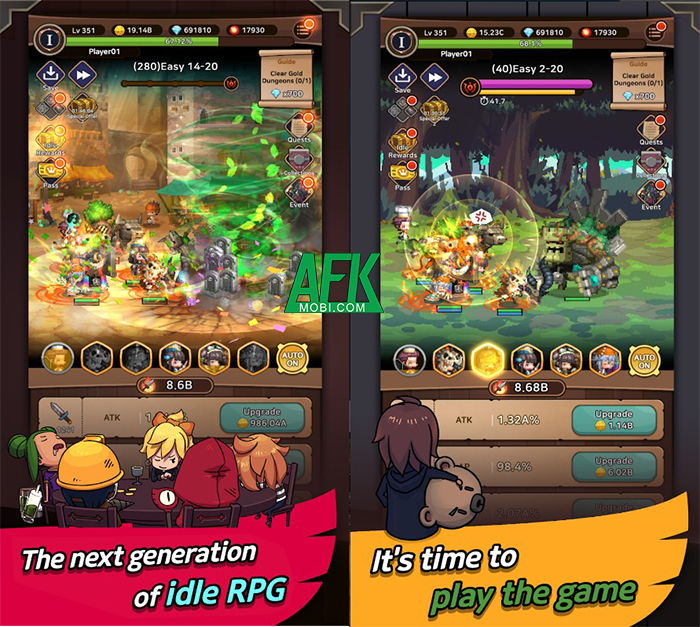 Hero Kingdom : Idle RPG đưa bạn vào hành trình khám phá Vương Quốc bị lãng quên Afkmobi_Hero_Kingdom_Idle_RPG_gamelay_anh_2