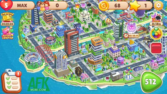 Harbor City with Puzzle: Xếp kim cương xây Thành phố 0