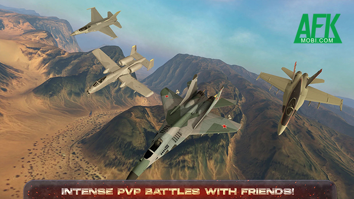 Điều khiển phi cơ chiến đấu trên không trong AeroMayhem PvP: Air Combat Ace 2