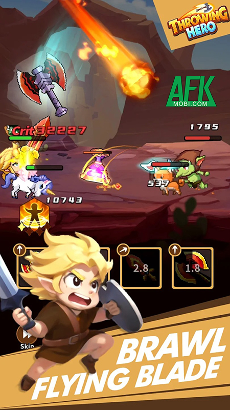 Throwing Hero mang đến lối chơi độc lạ khi cho bạn ném vũ khí để đánh bại kẻ thù 0