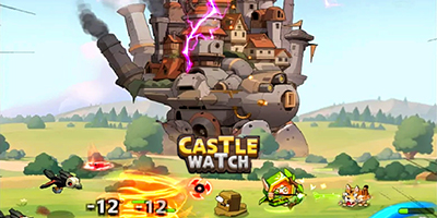 Dẫn dắt các anh hùng bảo vệ lâu đài di động trong game idle Castle Watch