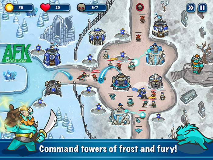 Bảo vệ vương quốc của bạn game phòng thủ tháp EverFrost: Tower Defense Games 1