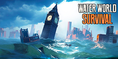 Xây dựng thị trấn trong một thế giới hậu tận thế toàn là nước tại game Water World Survival