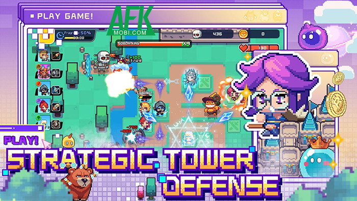 Pixel Party: Tower Defense mang đến sự kết hợp giữa phòng thủ tháp, roguelike và thẻ bài Afkmobi-Pixelparty-1