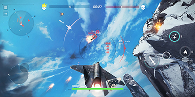 Điều khiển chiến cơ tham gia vào các trận không chiến trong Sky Combat 2: Air Combat PvP