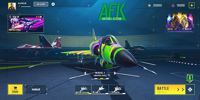 Điều khiển chiến cơ tham gia vào các trận không chiến trong Sky Combat 2: Air Combat PvP 0