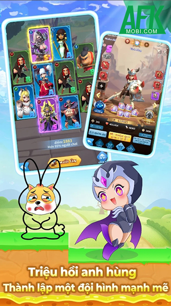 Hero Clash game đấu tướng chiến thuật rảnh tay tích hợp cực nhiều mini game giải đố Afkmobi_Hero_Clash_gameplay_anh_1