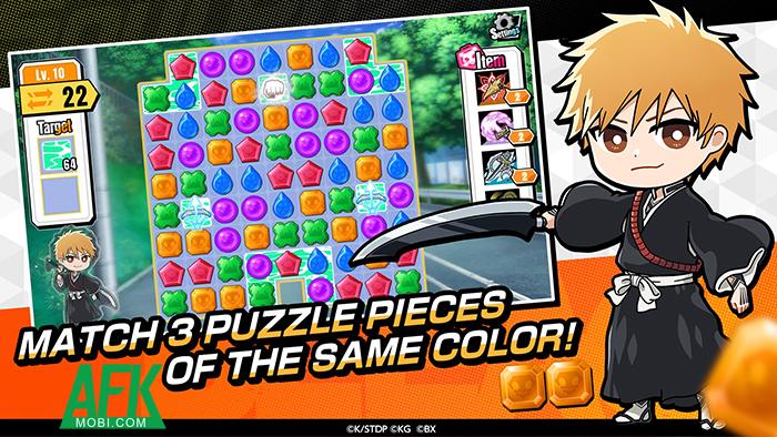 BLEACH Soul Puzzle game giải đố xếp kim cương match-3 lấy chủ đề từ Bleach 1