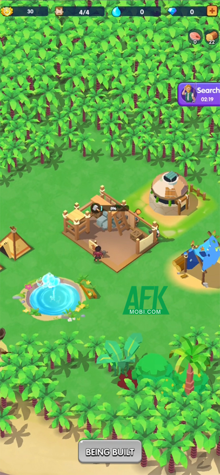 Xây dựng khu trú ẩn trên lưng một con cá voi khổng lồ trong Blue Whale Ark: Idle Survival 0