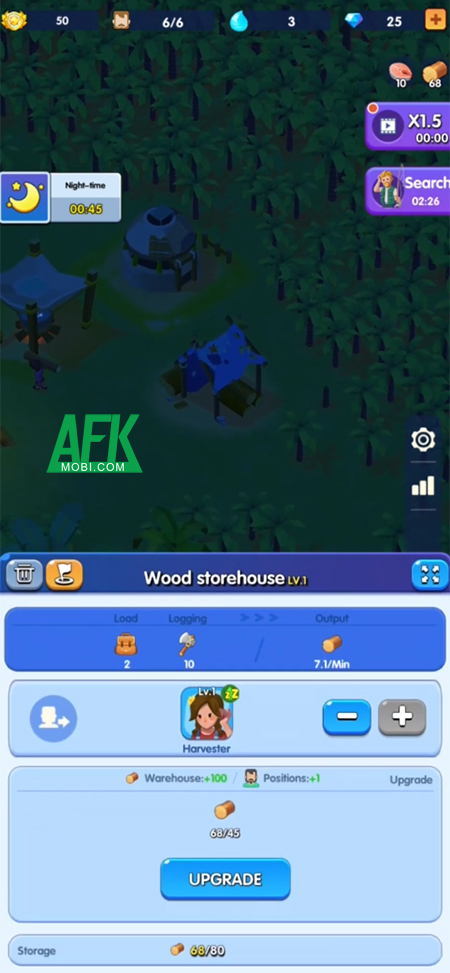 Xây dựng khu trú ẩn trên lưng một con cá voi khổng lồ trong Blue Whale Ark: Idle Survival 2