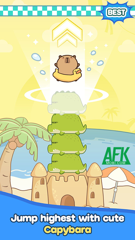 Nhảy để xây tháp bánh cùng chuột lang nước với game Capybara Jump: Cake Tower 1