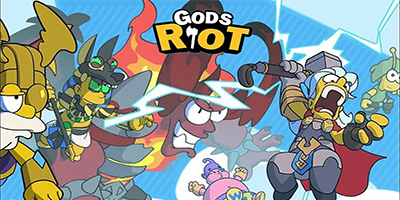 Gods Riot game casual mô phỏng với phong cách đồ họa của The Simpsons