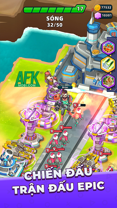 Hack Raid Rush: Tower Defense TD mod full kim cương, tiền vàng Afkmobi-raidrush-1