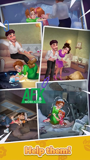 Trợ giúp những nhân vật khốn khổ trong game giải đố Family Life: Match Story 0