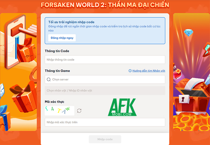 Tổng hợp gift code game Forsaken World 2 mới nhất trong tháng 0