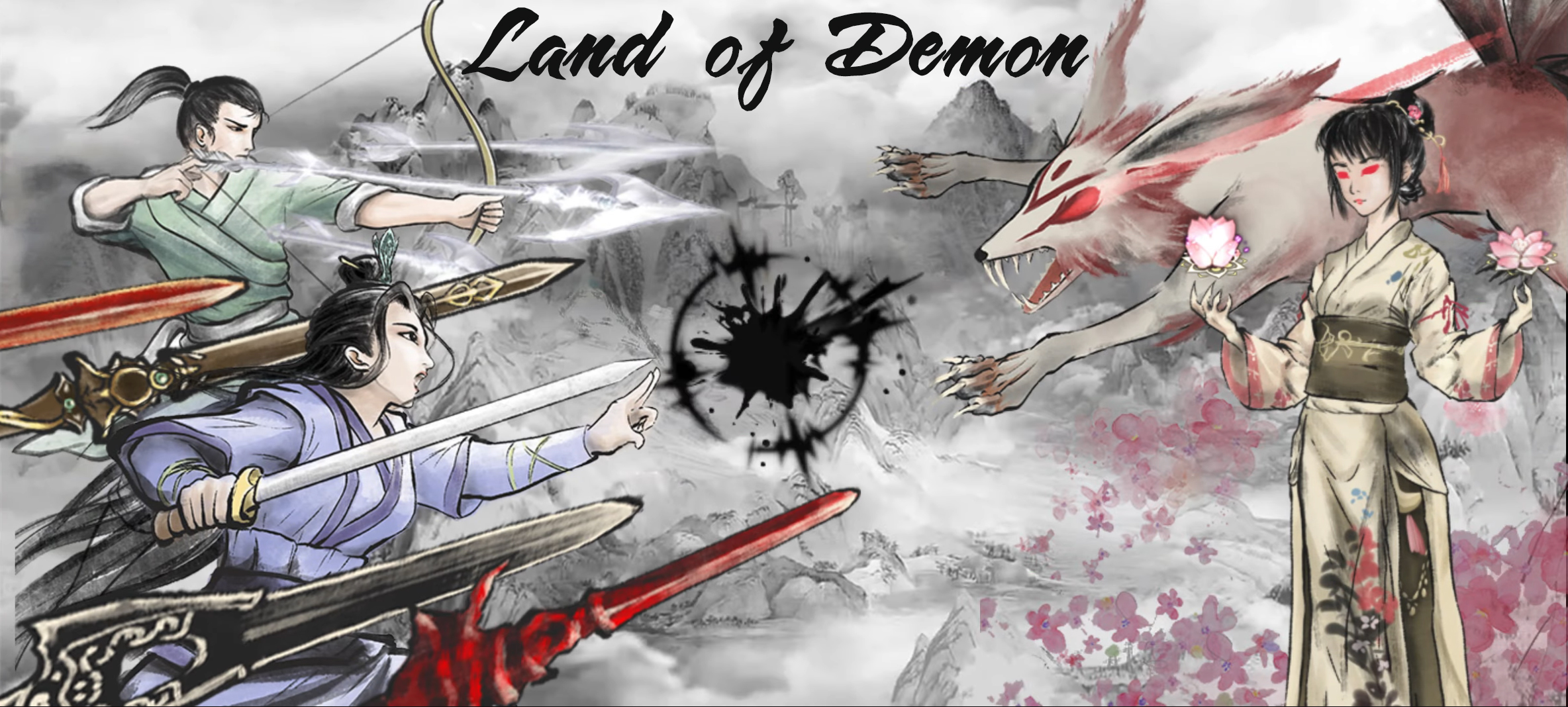 Land of Demon game nhập vai chủ đề kiếm hiệp với lối đồ họa thủy mặc độc đáo