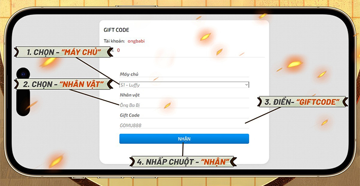 Tổng hợp gift code game GOMU Đại Chiến mới nhất trong tháng 0