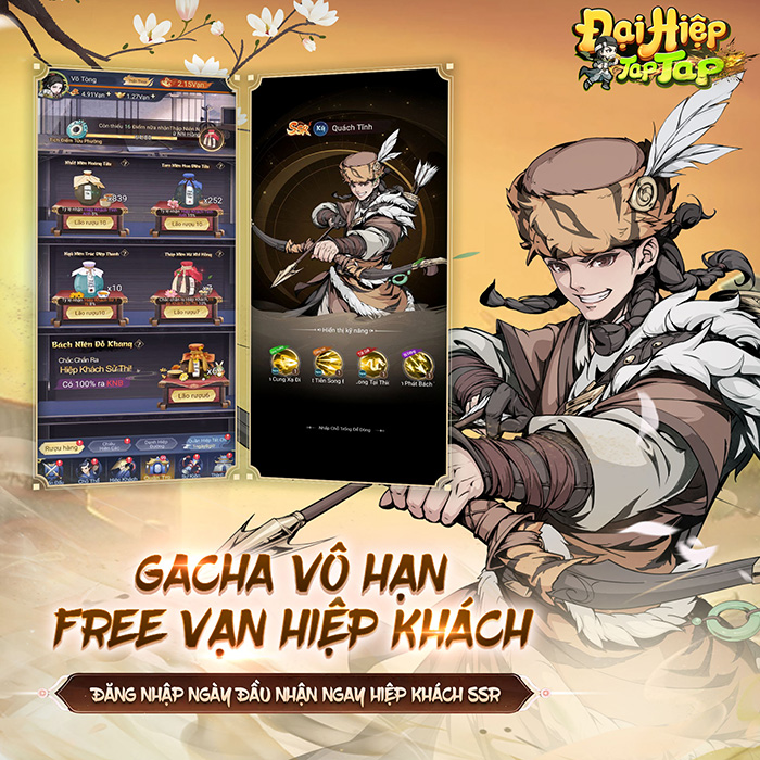 Vào game Đại Hiệp Tap Tap nâng chén thỏa thích, nhận ngay hiệp khách bá đạo! 3