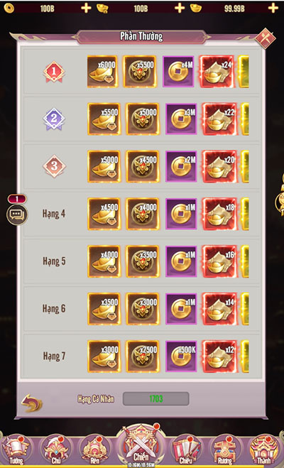 Điểm mặt 4 đấu trường xếp hạng đỉnh cao tại game mới Chân Vương 3Q 3