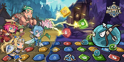 Match Battle: Heroes Rise game chiến thuật kết hợp yếu tố match-3 vào chiến đấu