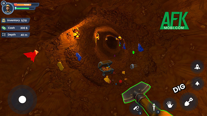 Đào đất để tìm kiếm kho báu trong game mô phỏng Digging a Hole: Find Treasures 3