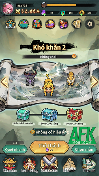 Phòng thủ trước yêu thú cùng các nhân vật thần thoại phương Đông tại Path of Mystic Beasts 0