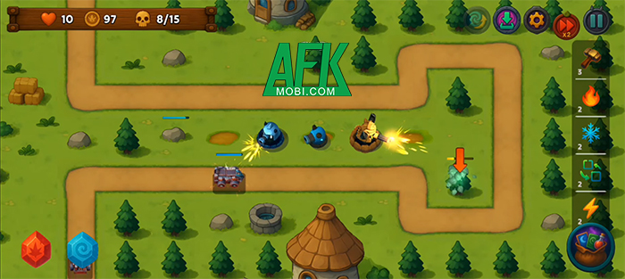 Bảo vệ Giếng Mặt Trăng trước quân đoàn kẻ thù trong game Falcon Eclipse: Tower Defense 3