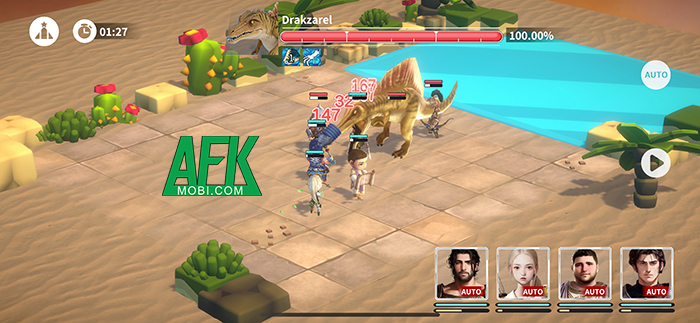 Dẫn dắt các chiến binh Trung Cổ chiến đấu với những con khủng long tại game Ideal City 2