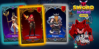 Vào game Sword & Magic: Idle TD rèn trang bị cho các anh hùng sử dụng phòng thủ