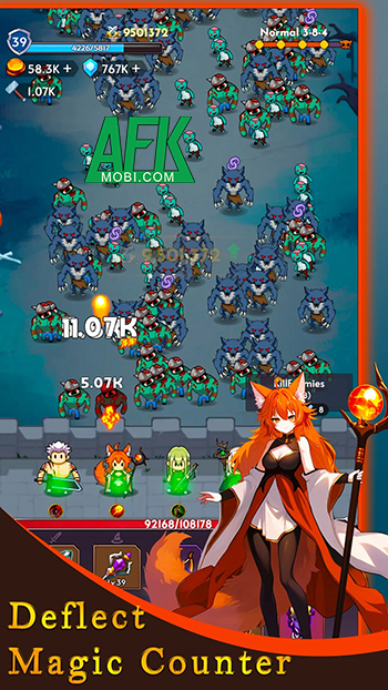 Vào game Sword & Magic: Idle TD rèn trang bị cho các anh hùng sử dụng phòng thủ 0