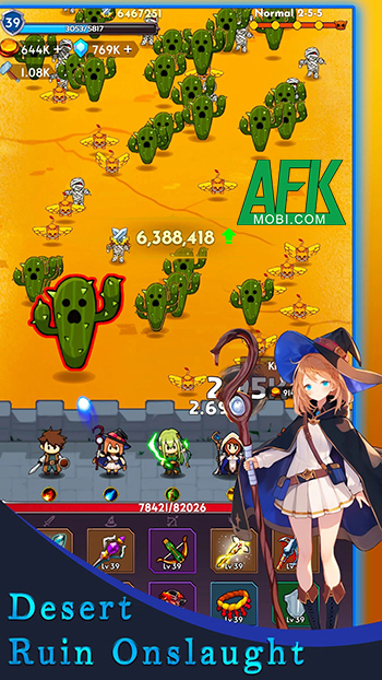 Vào game Sword & Magic: Idle TD rèn trang bị cho các anh hùng sử dụng phòng thủ 2