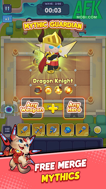 Weapon Hero: Merge TD cho bạn hợp nhất vũ khí để gia tăng sức phòng thủ của các anh hùng 2