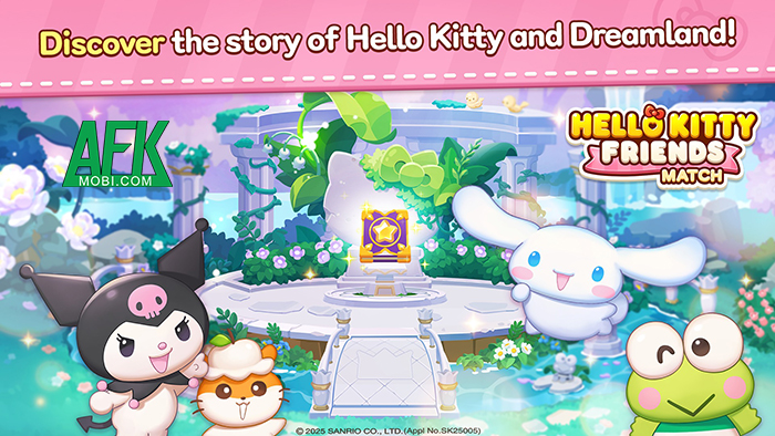 Xây dựng lại ngôi làng đổ nát trong game casual giải đố match-3 Hello Kitty Friends Match 0