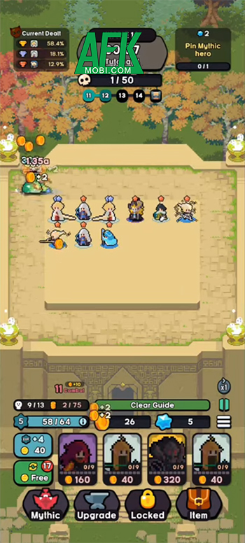 Phòng thủ trước các đợt kẻ thù lẫn quái vật trong game Heroes Crew: Strategy Defense 3