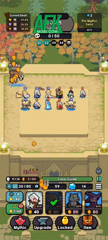 Phòng thủ trước các đợt kẻ thù lẫn quái vật trong game Heroes Crew: Strategy Defense 4