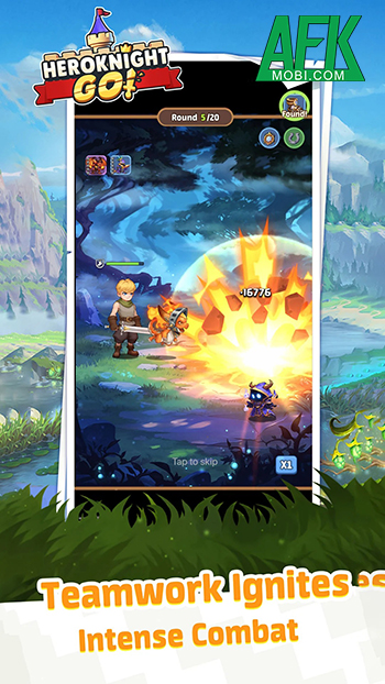 Mở rương để phát triển nhân vật anh hùng của bạn trong game nhập vai Heroknight Go! 2