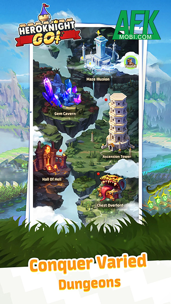 Mở rương để phát triển nhân vật anh hùng của bạn trong game nhập vai Heroknight Go! 4