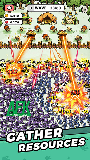 Bảo vệ bộ lạc trước các đợt động vật hoang dã trong game phòng thủ Pocket Defense 1