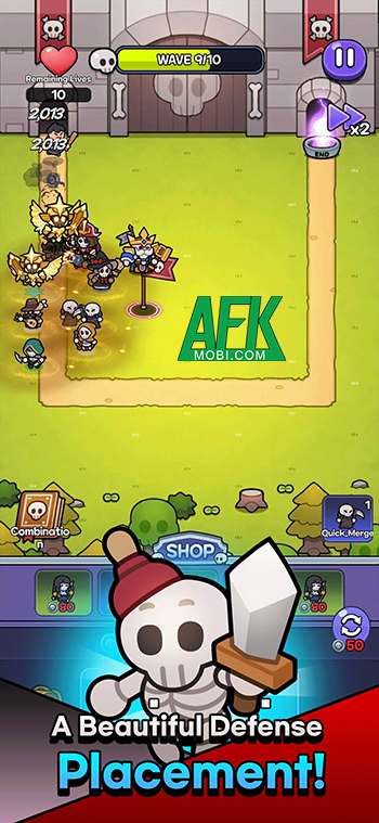 Dẫn dắt quân đoàn khô lâu chống lại kẻ thù nhân loại với game Skull Defense: Skeleton Battle 2