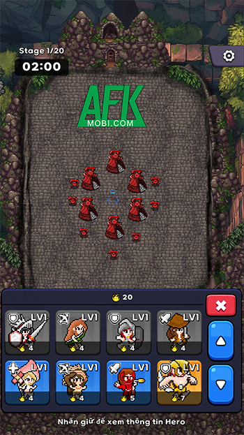 Triệu hồi các anh hùng chiến đấu tiêu diệt thế lực bí ẩn trong game Trimo Heroes: Pixel Offense 2