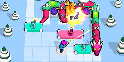 Ngăn chặn con rắn đầu rồng tới ăn thịt mình trong game Dragon Snake Defence