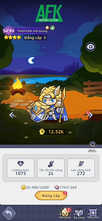 Quay rút thưởng để dàn trận các anh hùng cho việc phòng thủ trong game Gambit Heroes 4