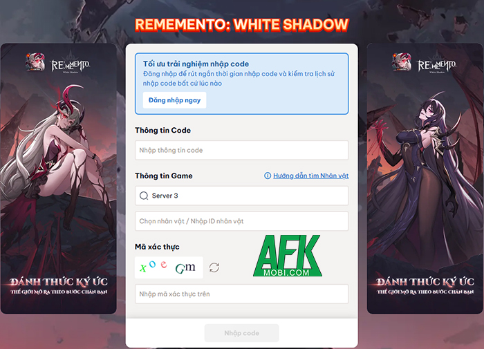 Tổng hợp gift code game Rememento: White Shadow mới nhất trong tháng 0