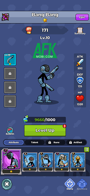 Idle Stickman War game đấu tướng rảnh tay mang phong cách đồ họa người que tối giản 2