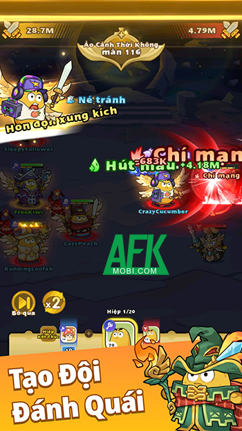 MiniHeroes: War Of Potatoes cho bạn săn bọn quái vật phát triển nhân vật khoai tây của mình 2