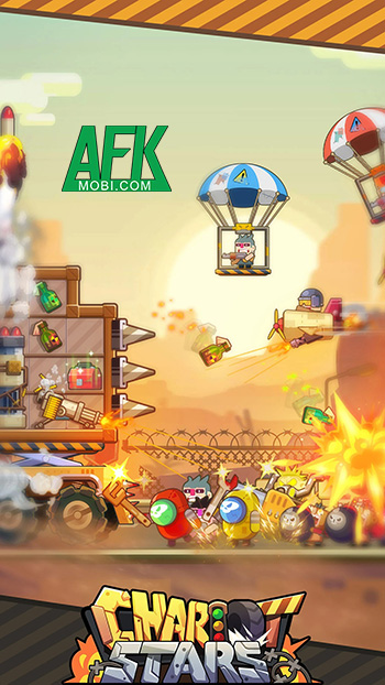 Lắp ráp cỗ xe đầy vũ khí quét sạch bọn quân thù trong game Chariot Stars 3